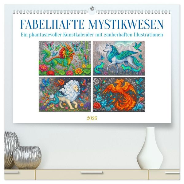 Fabelhafte Mystikwesen (hochwertiger Premium Wandkalender 2026 DIN A2 quer) Kunstdruck in Hochglanz
