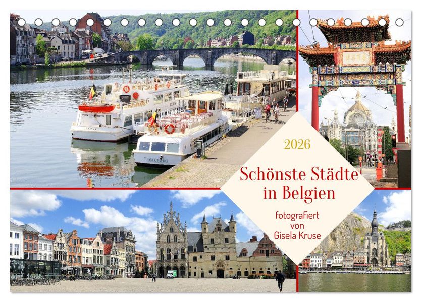 Schönste Städte in Belgien (Tischkalender 2026 DIN A5 quer) CALVENDO Monatskalender
