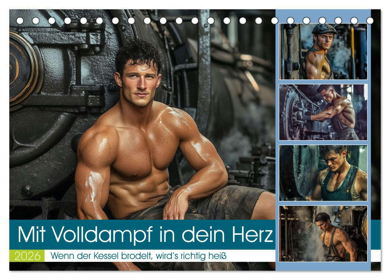 Mit Volldampf in dein Herz (Tischkalender 2026 DIN A5 quer) CALVENDO Monatskalender