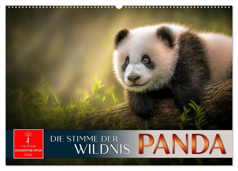 Panda - die Stimme der Wildnis (Wandkalender 2026 DIN A2 quer) CALVENDO Monatskalender