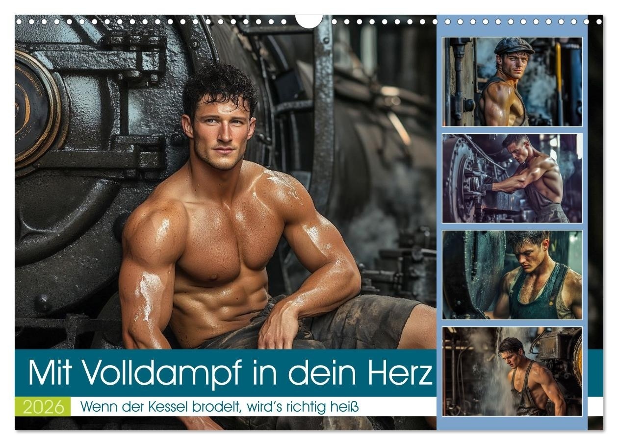Mit Volldampf in dein Herz (Wandkalender 2026 DIN A3 quer) CALVENDO Monatskalender
