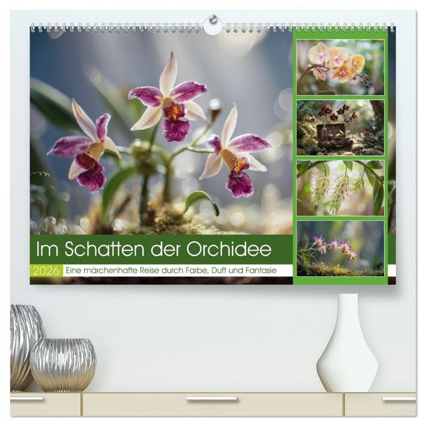 Im Schatten der Orchidee (hochwertiger Premium Wandkalender 2026 DIN A2 quer) Kunstdruck in Hochglanz