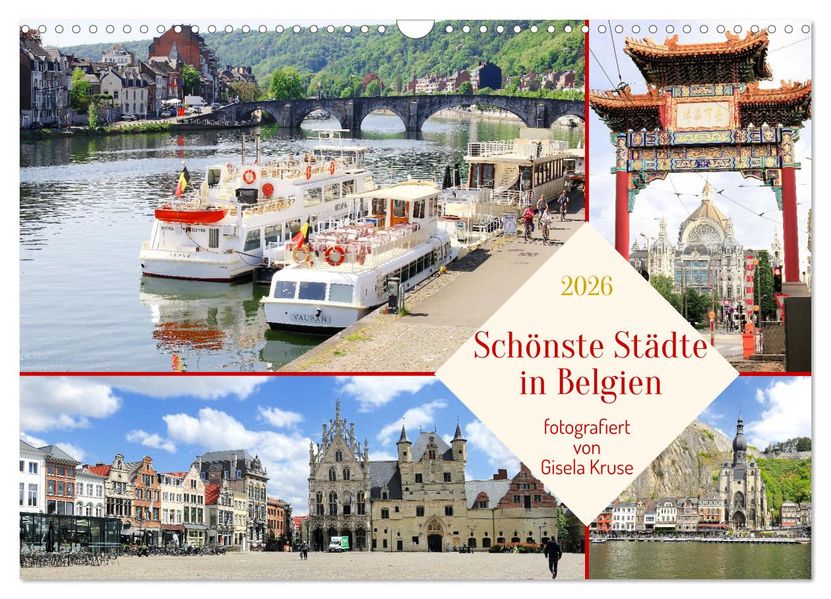 Schönste Städte in Belgien (Wandkalender 2026 DIN A3 quer) CALVENDO Monatskalender