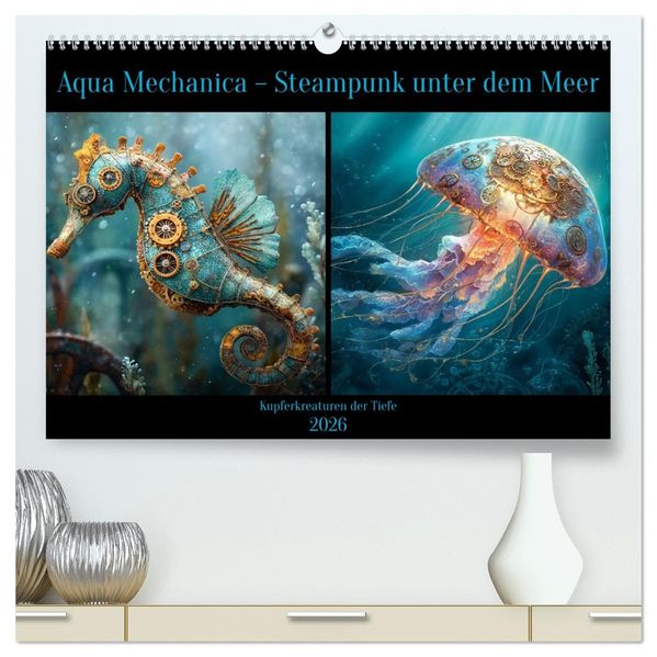 Aqua Mechanica - Steampunk unter dem Meer (hochwertiger Premium Wandkalender 2026 DIN A2 quer) Kunstdruck in Hochglanz