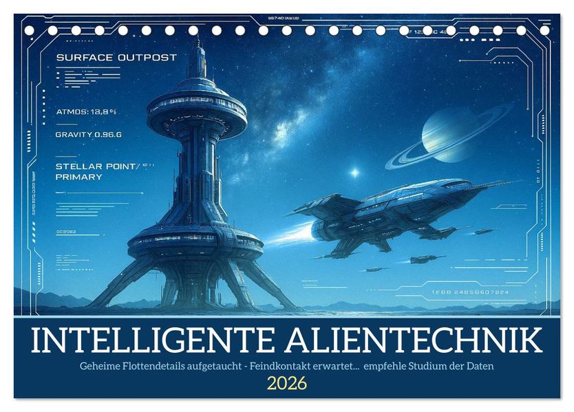 Intelligente Alientechnik (Tischkalender 2026 DIN A5 quer) CALVENDO Monatskalender
