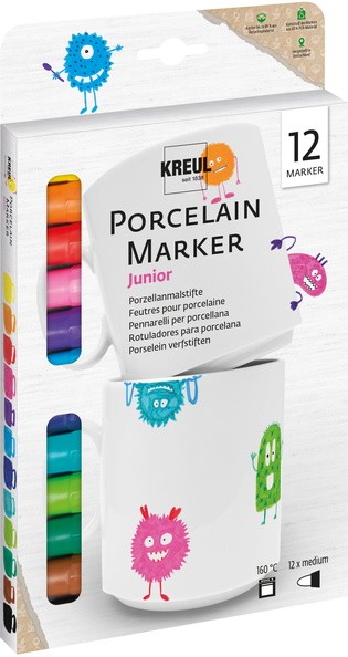 Kreul Set De 12 Marqueurs Porcelaine Hobby Line Pte 1-3 Mm