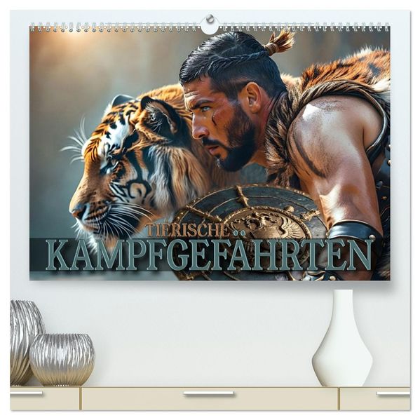 Tierische Kampfgefährten (hochwertiger Premium Wandkalender 2026 DIN A2 quer) Kunstdruck in Hochglanz