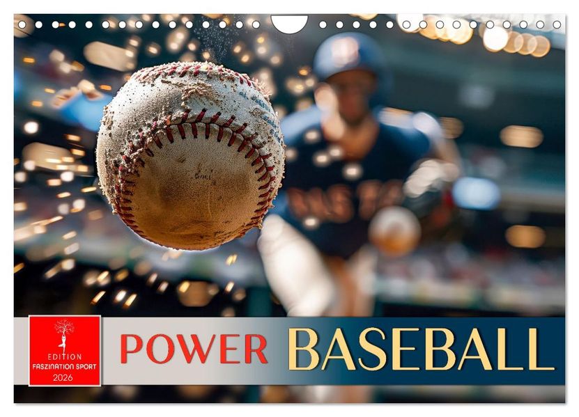 Power Baseball (Wandkalender 2026 DIN A4 quer) CALVENDO Monatskalender