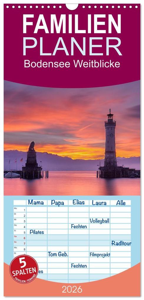 Familienplaner 2026 - Bodensee Weitblicke mit 5 Spalten (Wandkalender 21 x 45 cm) CALVENDO