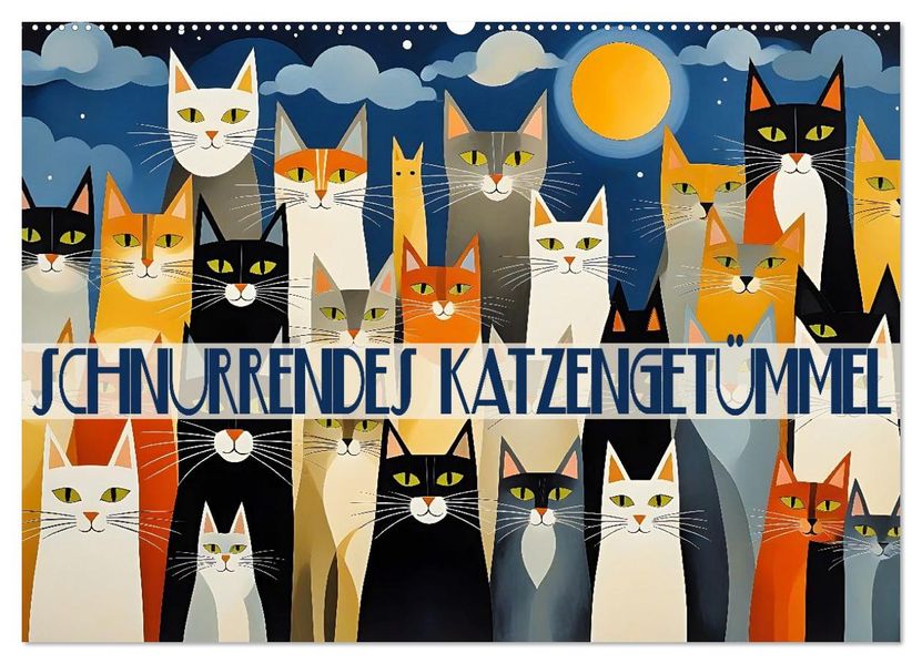 Schnurrendes Katzengetümmel (Wandkalender 2026 DIN A2 quer) CALVENDO Monatskalender