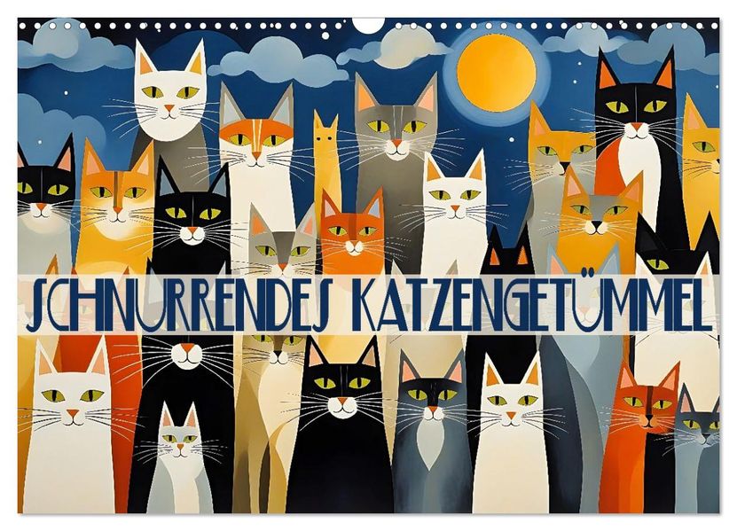 Schnurrendes Katzengetümmel (Wandkalender 2026 DIN A3 quer) CALVENDO Monatskalender