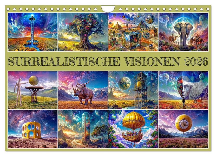 Surrealistische Visionen (Wandkalender 2026 DIN A4 quer) CALVENDO Monatskalender