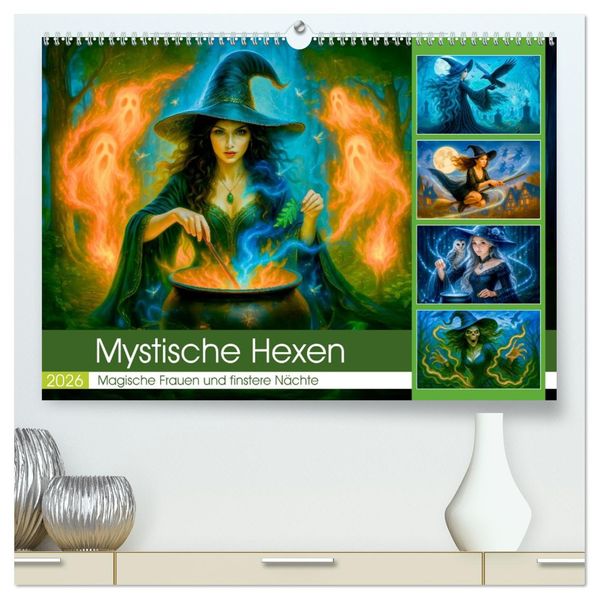 Mystische Hexen - Magische Frauen und finstere Nächte (hochwertiger Premium Wandkalender 2026 DIN A2 quer) Kunstdruck in Hochglanz