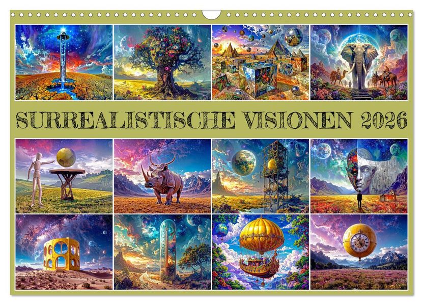 Surrealistische Visionen (Wandkalender 2026 DIN A3 quer) CALVENDO Monatskalender