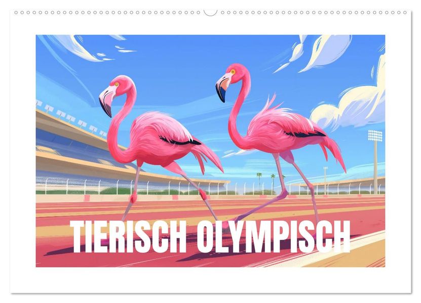 Tierische Olympioniken - Ein farbenfroher KI-Kalender (Wandkalender 2026 DIN A2 quer) CALVENDO Monatskalender