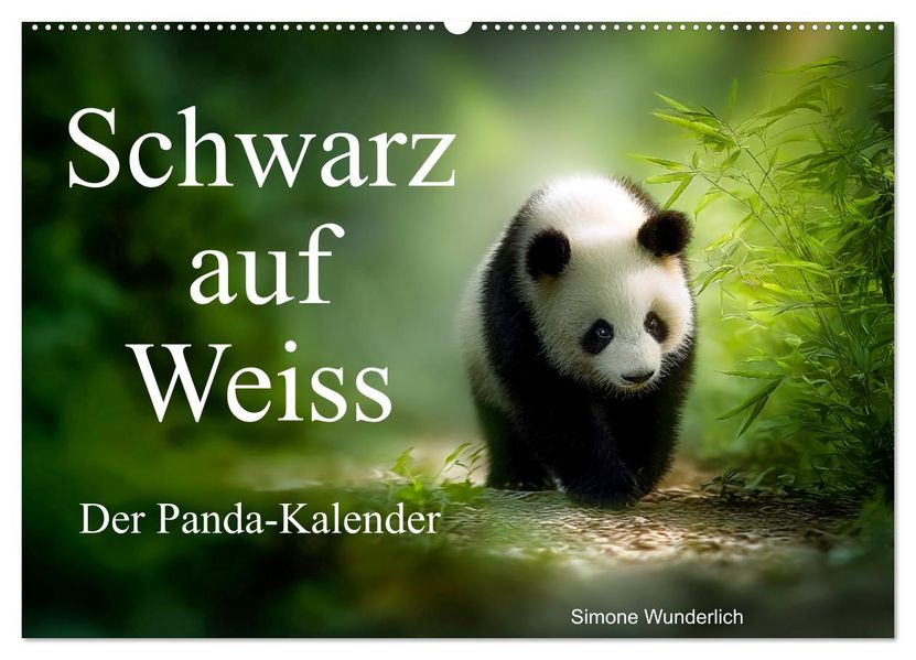 Schwarz auf Weiß - Der Panda-Kalender (Wandkalender 2026 DIN A2 quer) CALVENDO Monatskalender