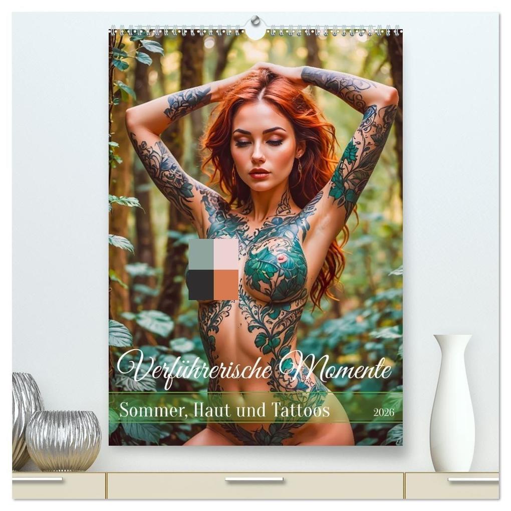 Verführerische Momente - Sommer Haut und Tattoos (hochwertiger Premium Wandkalender 2026 DIN A2 hoch) Kunstdruck in Hochglanz