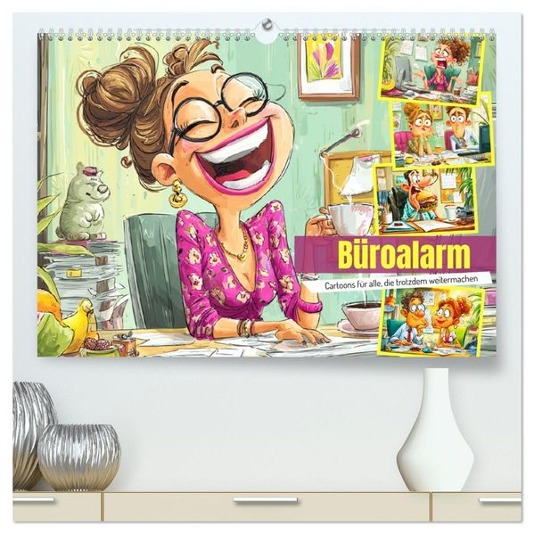 Büroalarm. Cartoons für alle die trotzdem weitermachen (hochwertiger Premium Wandkalender 2026 DIN A2 quer) Kunstdruck in Hochglanz