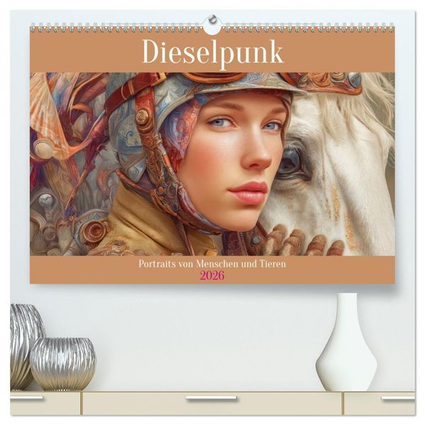 Dieselpunk - Portraits von Menschen und Tieren (hochwertiger Premium Wandkalender 2026 DIN A2 quer) Kunstdruck in Hochglanz
