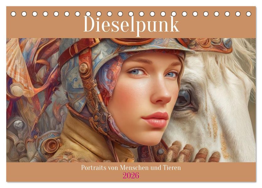 Dieselpunk - Portraits von Menschen und Tieren (Tischkalender 2026 DIN A5 quer) CALVENDO Monatskalender