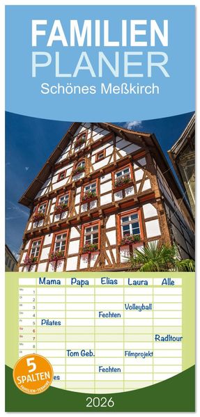 Familienplaner 2026 - Schönes Meßkirch mit 5 Spalten (Wandkalender 21 x 45 cm) CALVENDO