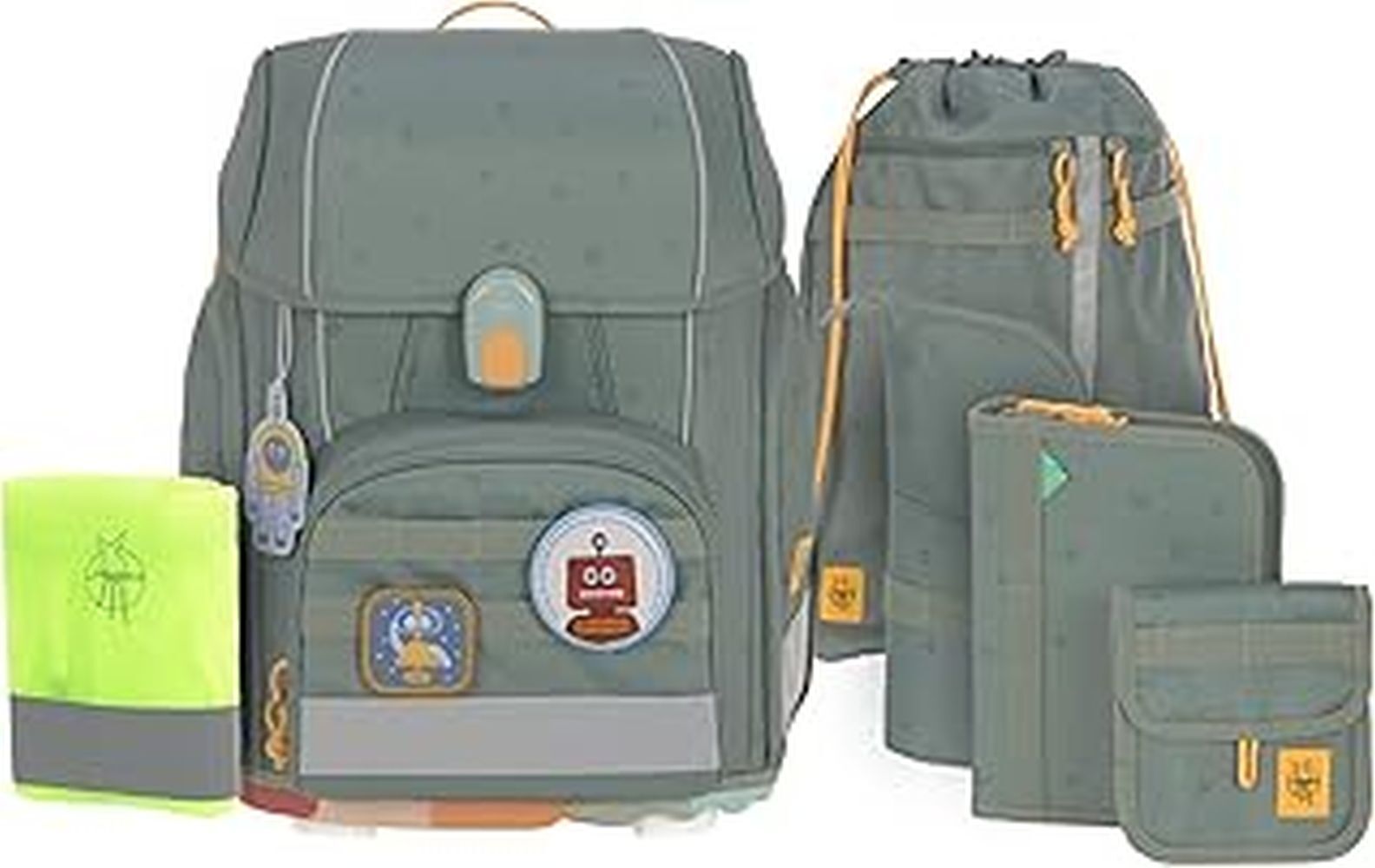Schulranzen-Set UNIQUE (30x25x41) 9-teilig in green