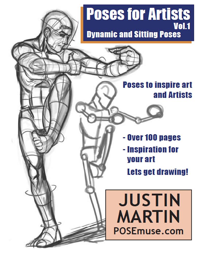 Poses for Artists Volume 1 - Dynamic and Sitting Poses (Pose Reference Book Series #1)