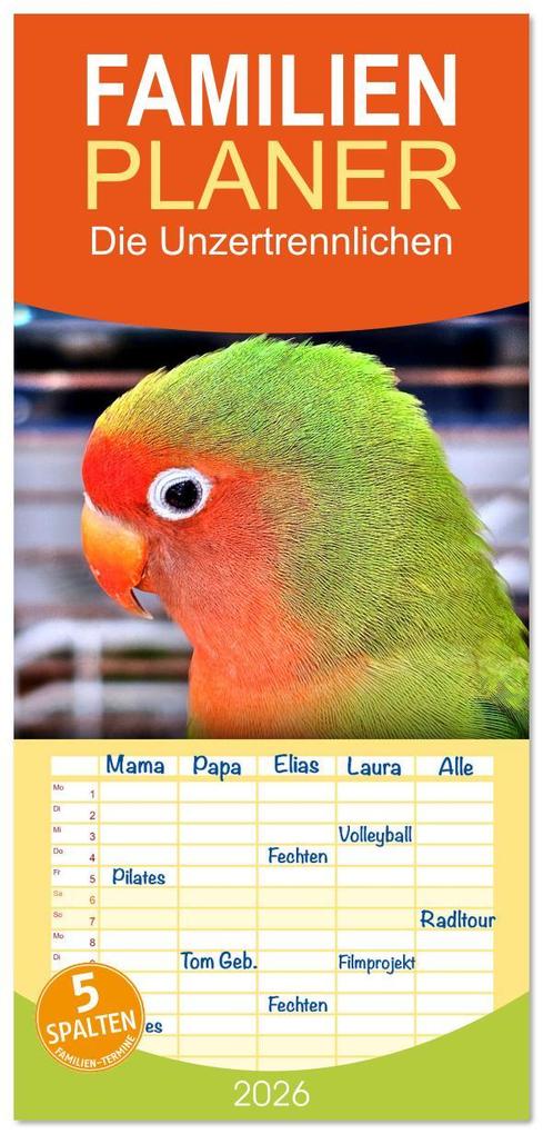 Familienplaner 2026 - Die Unzertrennlichen mit 5 Spalten (Wandkalender 21 x 45 cm) CALVENDO