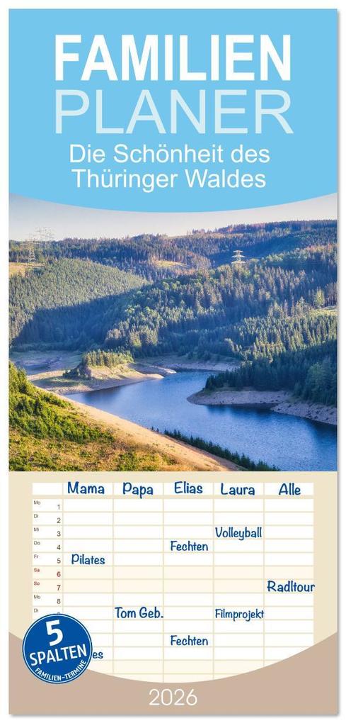 Familienplaner 2026 - Die Schönheit des Thüringer Waldes mit 5 Spalten (Wandkalender 21 x 45 cm) CALVENDO