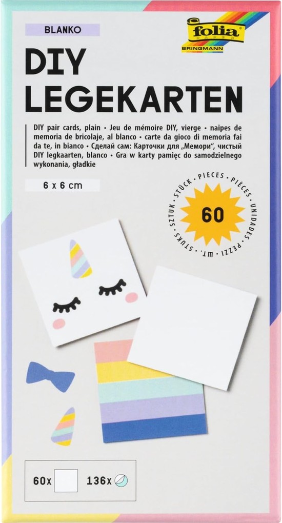 folia Bastelset Blanko DIY Legekarten blanko