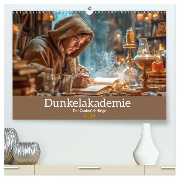 Dunkelakademie - Der Zauberlehrlinge (hochwertiger Premium Wandkalender 2026 DIN A2 quer) Kunstdruck in Hochglanz