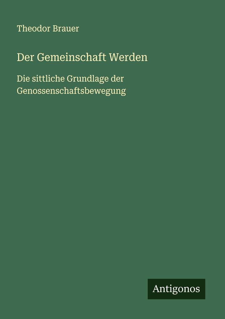 Der Gemeinschaft Werden