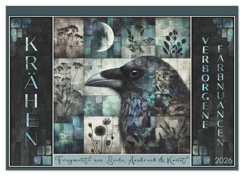 Krähen. Verborgene Farbnuancen. Kunst. (Wandkalender 2026 DIN A3 quer) CALVENDO Monatskalender