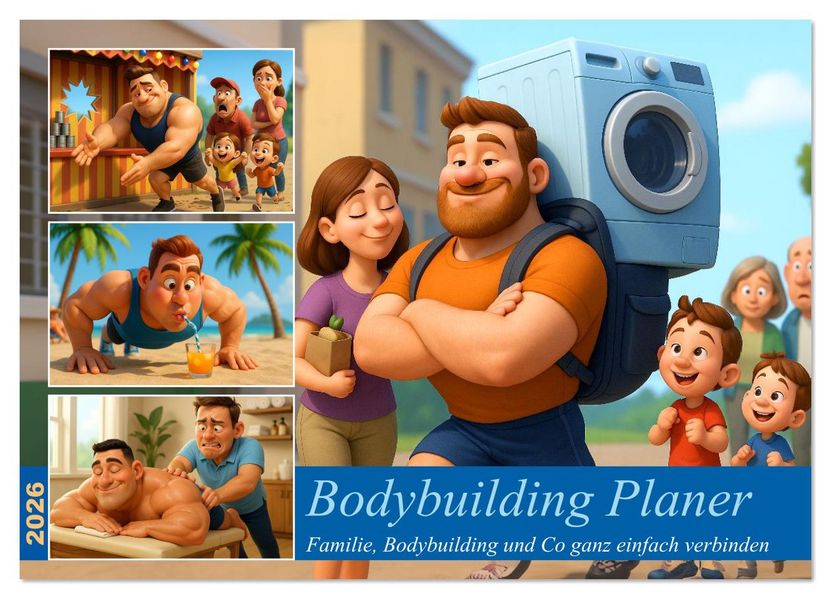 Bodybuilding Planer (Wandkalender 2026 DIN A3 quer) CALVENDO Monatskalender