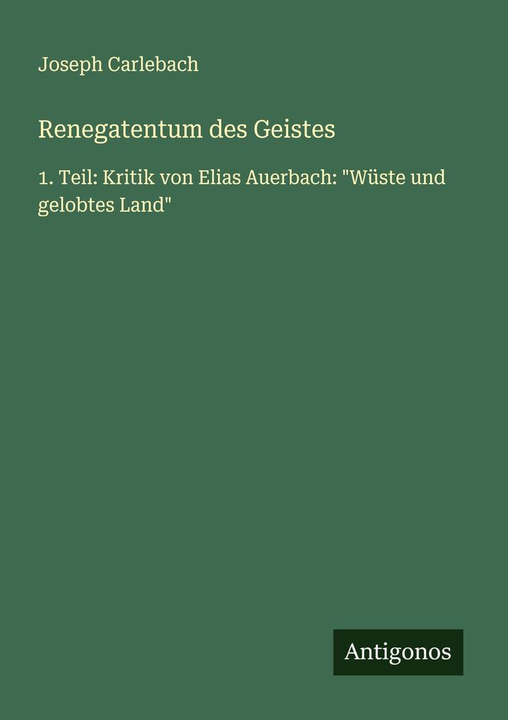 Renegatentum des Geistes