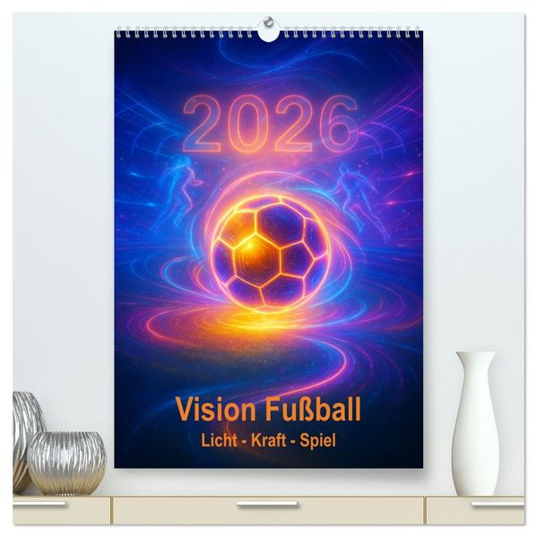 Vision Fußball Licht - Kraft - Spiel (hochwertiger Premium Wandkalender 2026 DIN A2 hoch) Kunstdruck in Hochglanz
