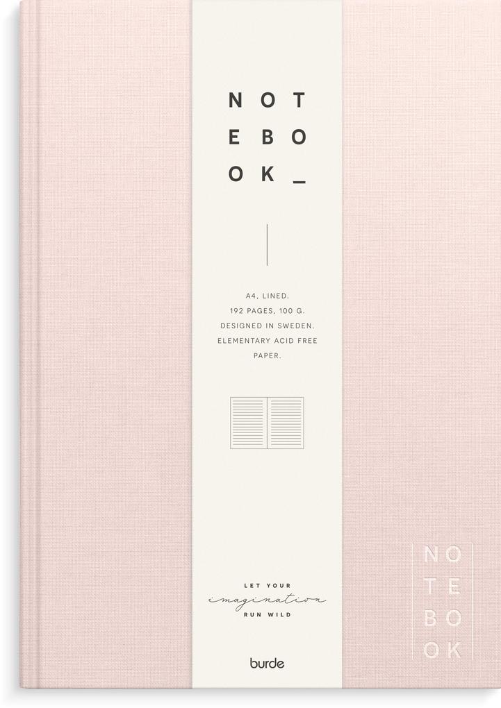 Burde Notizbuch Textil pink liniert A4