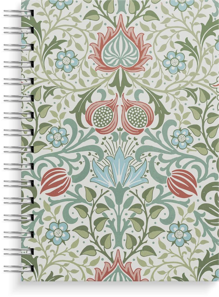 Burde Notizbuch A5 blue/green flowers