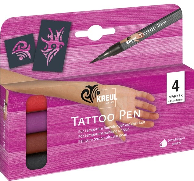 KREUL Tattoo Pen 4er Set Tribals abwaschbar