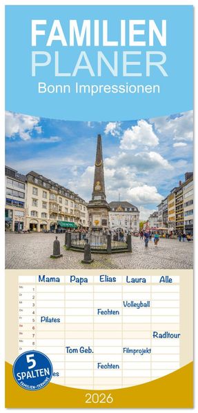 Familienplaner 2026 - Bonn Impressionen mit 5 Spalten (Wandkalender 21 x 45 cm) CALVENDO