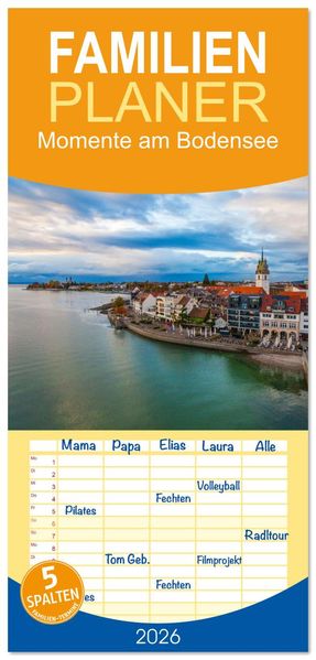 Familienplaner 2026 - Momente am Bodensee mit 5 Spalten (Wandkalender 21 x 45 cm) CALVENDO