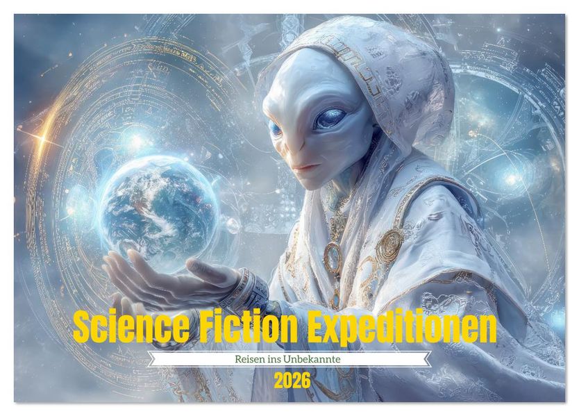 Science Fiction Expeditionen - Reisen ins Unbekannte (Tischkalender 2026 DIN A5 quer) CALVENDO Monatskalender