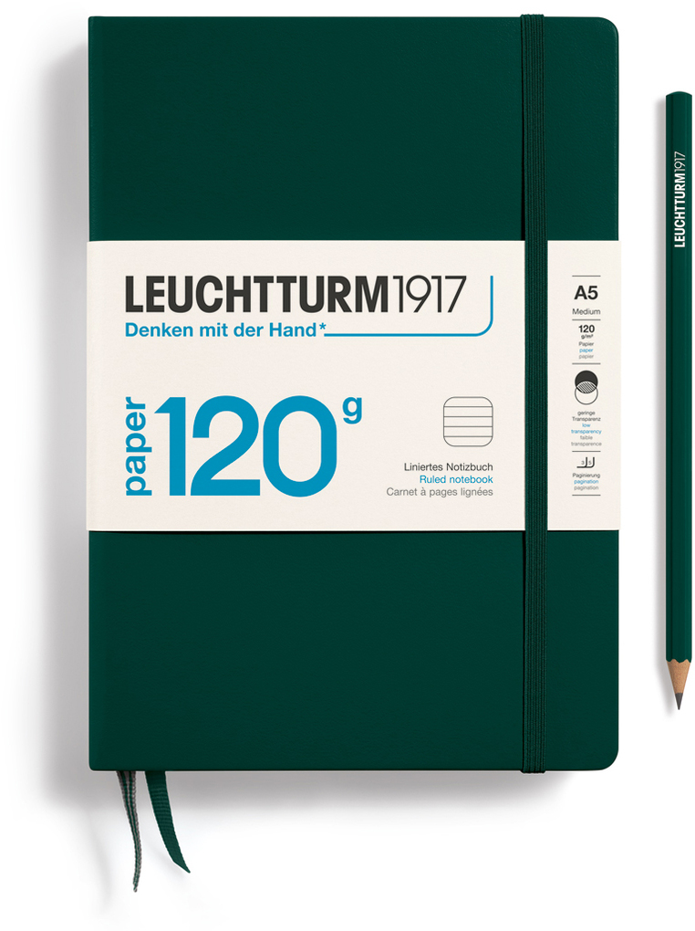 Notizbuch Medium (A5) EDITION 120 Hardcover 203 num. Seiten Forest Green liniert