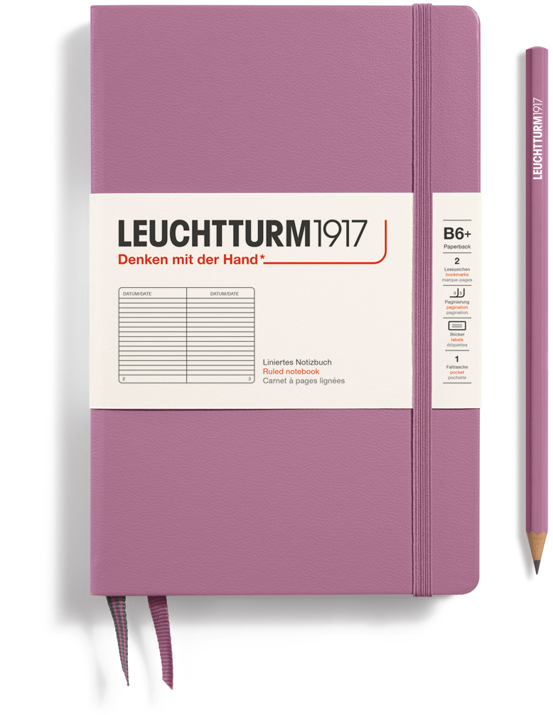 Notizbuch Paperback (B6+) Hardcover 219 nummerierte Seiten Dusty Rose Liniert