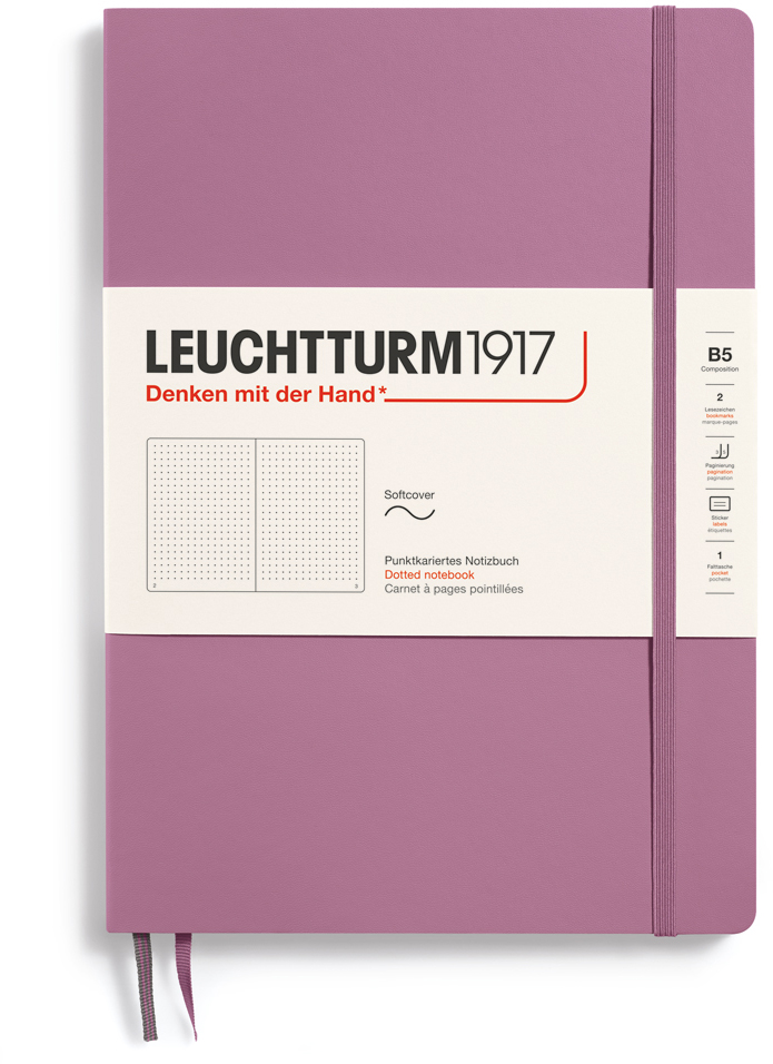 Notizbuch Composition (B5) Softcover 123 nummerierte Seiten Dusty Rose Dotted
