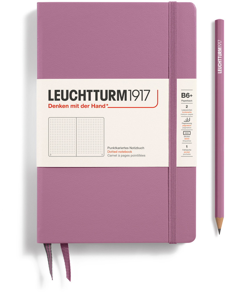 Notizbuch Paperback (B6+) Hardcover 219 nummerierte Seiten Dusty Rose Dotted