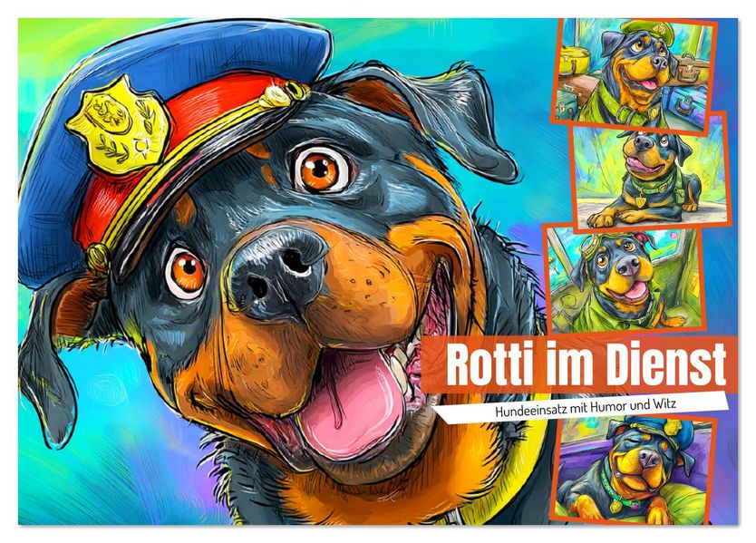 Rotti im Dienst. Hundeeinsatz mit Humor und Witz (Tischkalender 2026 DIN A5 quer) CALVENDO Monatskalender