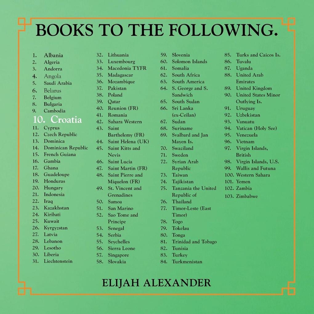 BOOKS TO THE FOLLOWING.