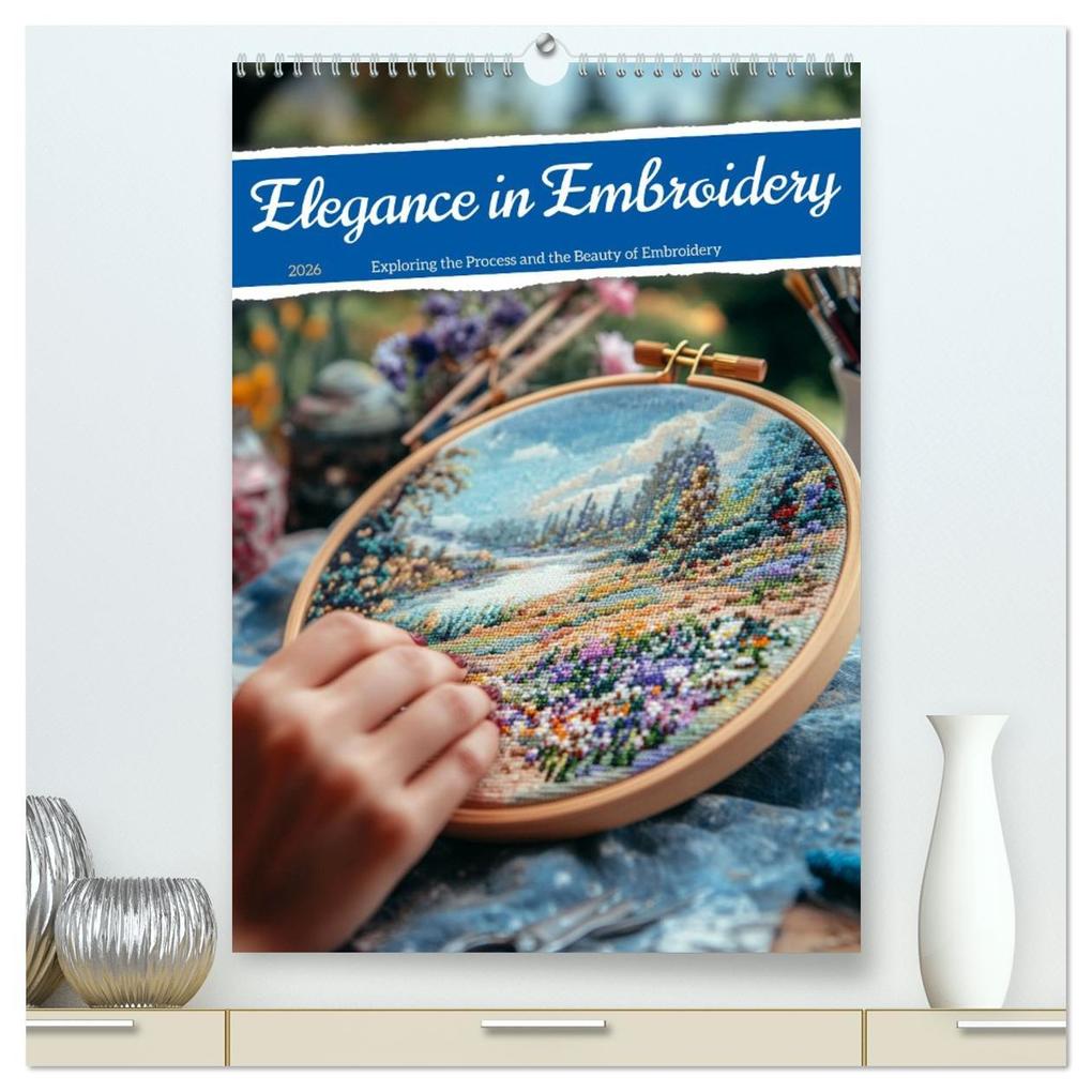 Elegance in Embroidery (High Quality Premium Wall Calendar 2026 DIN A2 portrait)CALVENDO 12 Month Wall Calendar