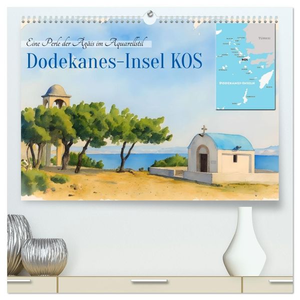 Dodekanes-Insel Kos (hochwertiger Premium Wandkalender 2026 DIN A2 quer) Kunstdruck in Hochglanz
